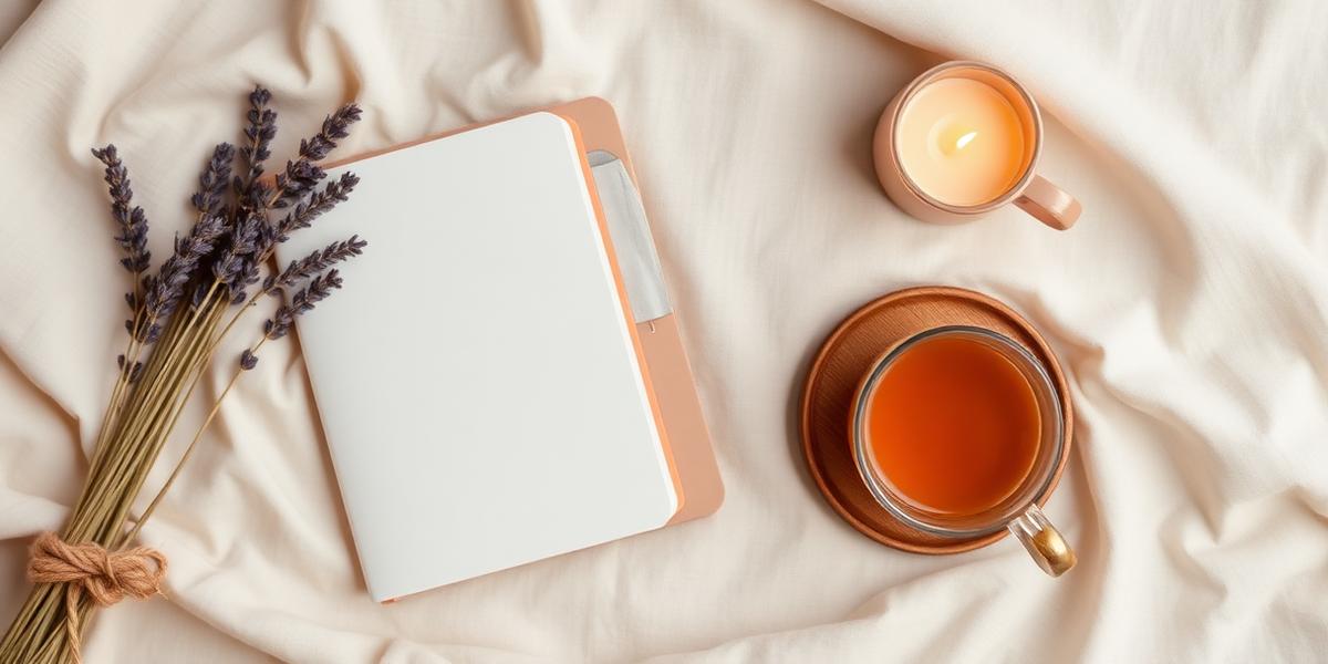 Rituel de soin et bien-être féminin : carnet, lavande et thé pour un moment de retour à soi